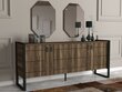 Lipasto ja 2 peiliä -setti Kalune Design Costa Aynali Console, ruskea hinta ja tiedot | Lipastot | hobbyhall.fi