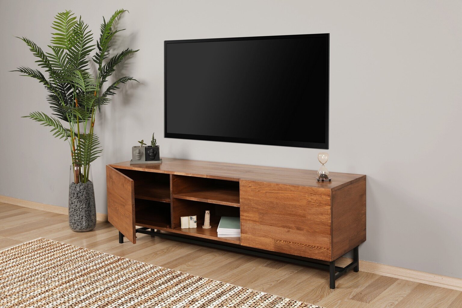TV-pöytä Wood, ruskea hinta ja tiedot | TV-tasot | hobbyhall.fi
