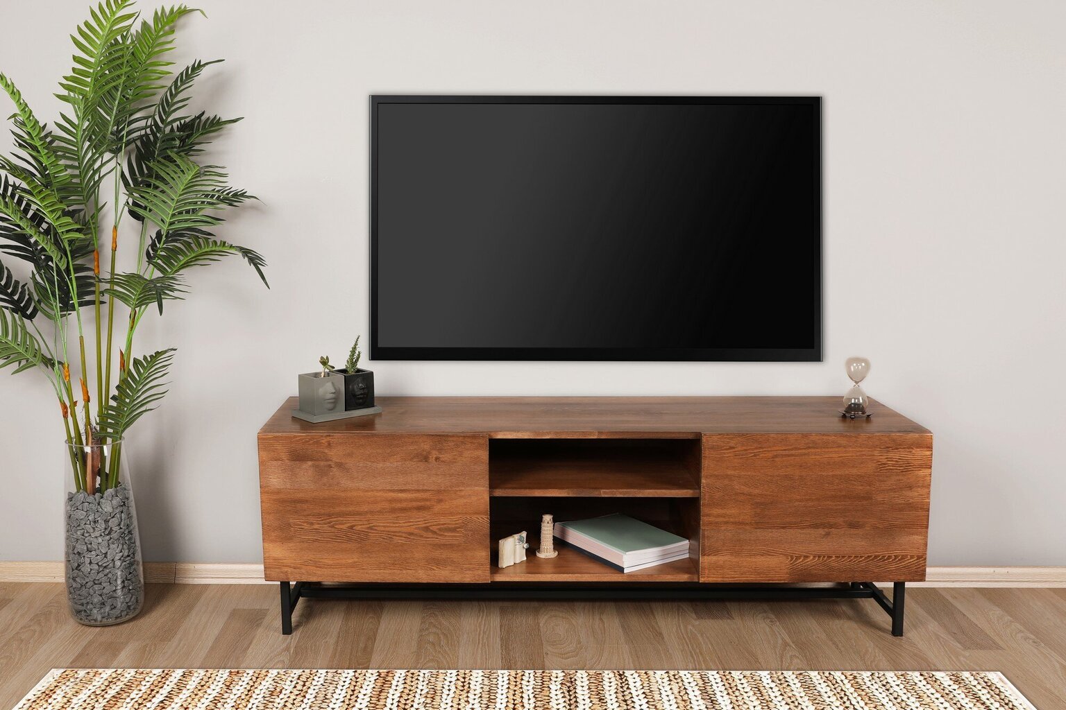 TV-pöytä Wood, ruskea hinta ja tiedot | TV-tasot | hobbyhall.fi