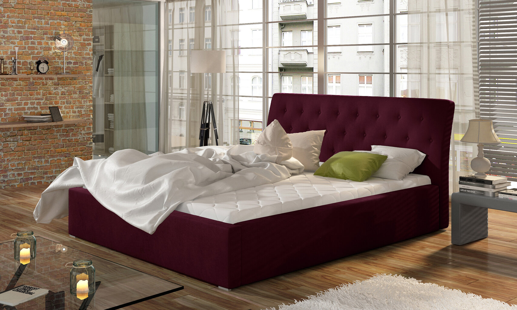 Eltap Milano sänky, 200x200 cm, punainen hinta ja tiedot | Sängyt | hobbyhall.fi