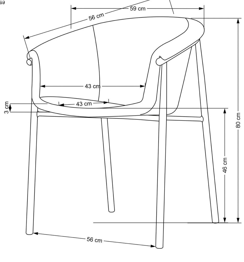 2 tuolin setti K489, harmaa/kulta hinta ja tiedot | Ruokapöydän tuolit | hobbyhall.fi