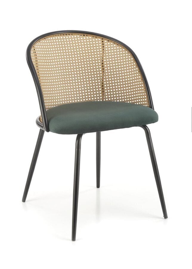 4 tuolin setti K508, vihreä/musta hinta ja tiedot | Ruokapöydän tuolit | hobbyhall.fi