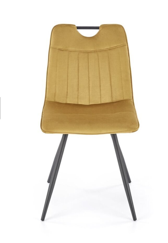 4 tuolin setti K521, keltainen/musta hinta ja tiedot | Ruokapöydän tuolit | hobbyhall.fi