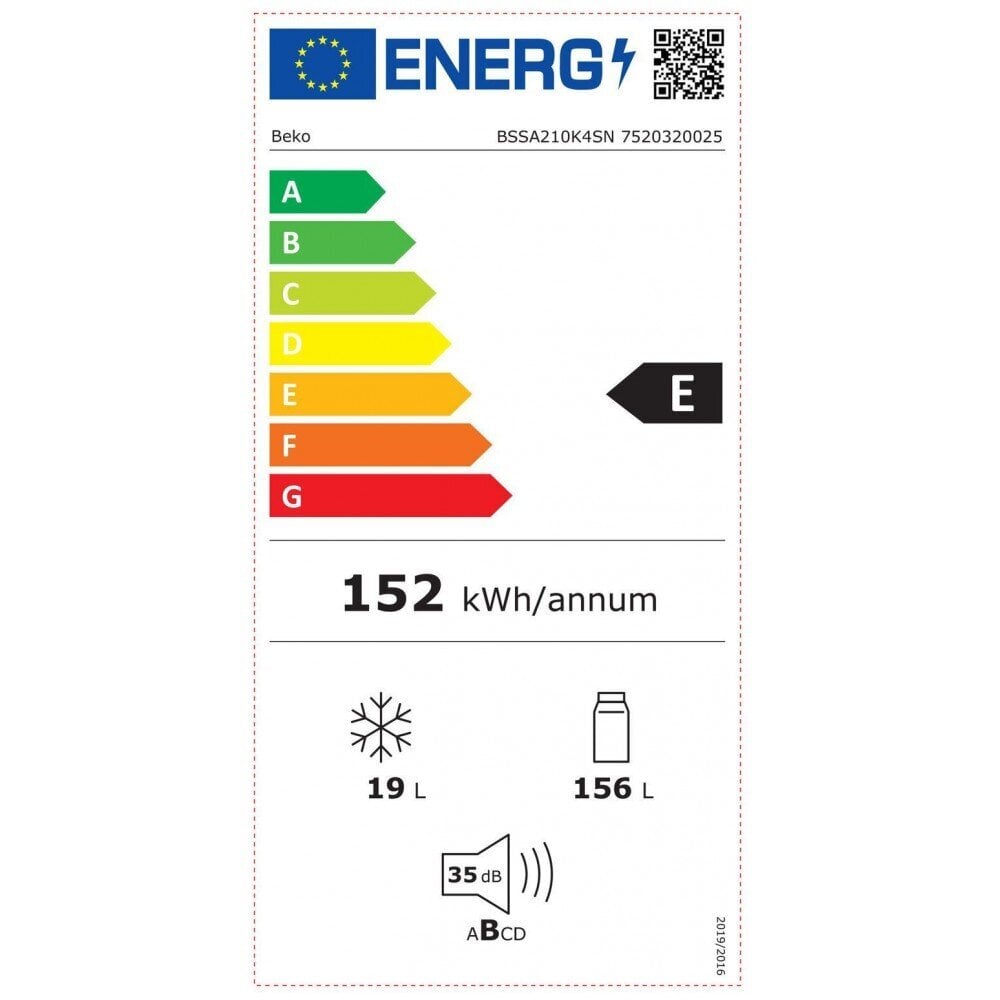 Beko BSSA210K4SN hinta ja tiedot | Jääkaapit | hobbyhall.fi