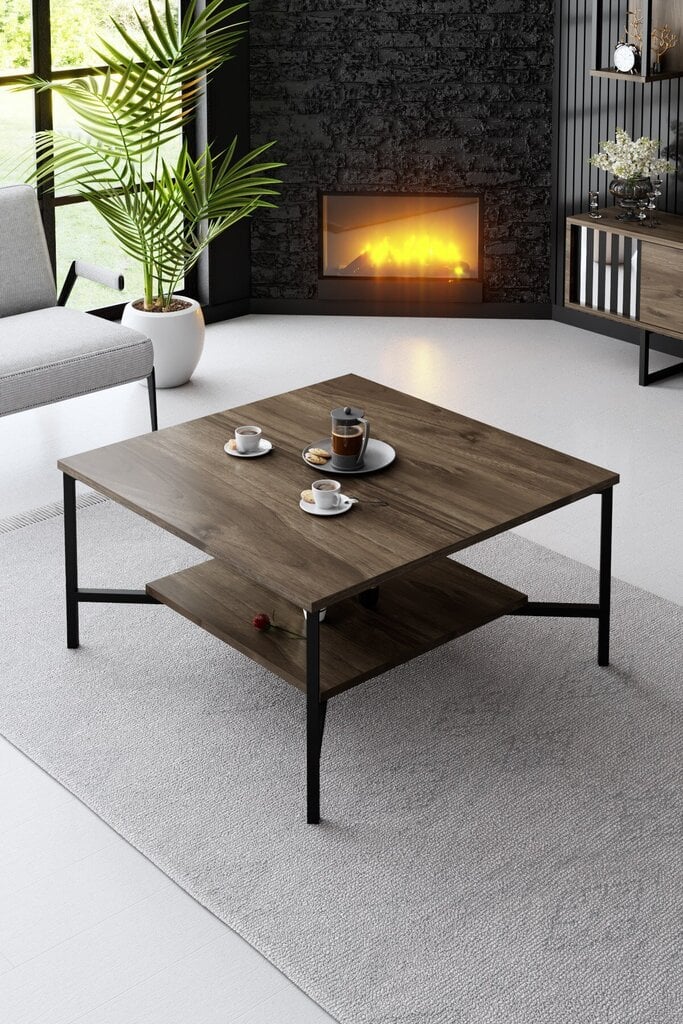 Sohvapöytä, Asir, 80 x 80 x 40 cm, ruskea hinta ja tiedot | Sohvapöydät | hobbyhall.fi