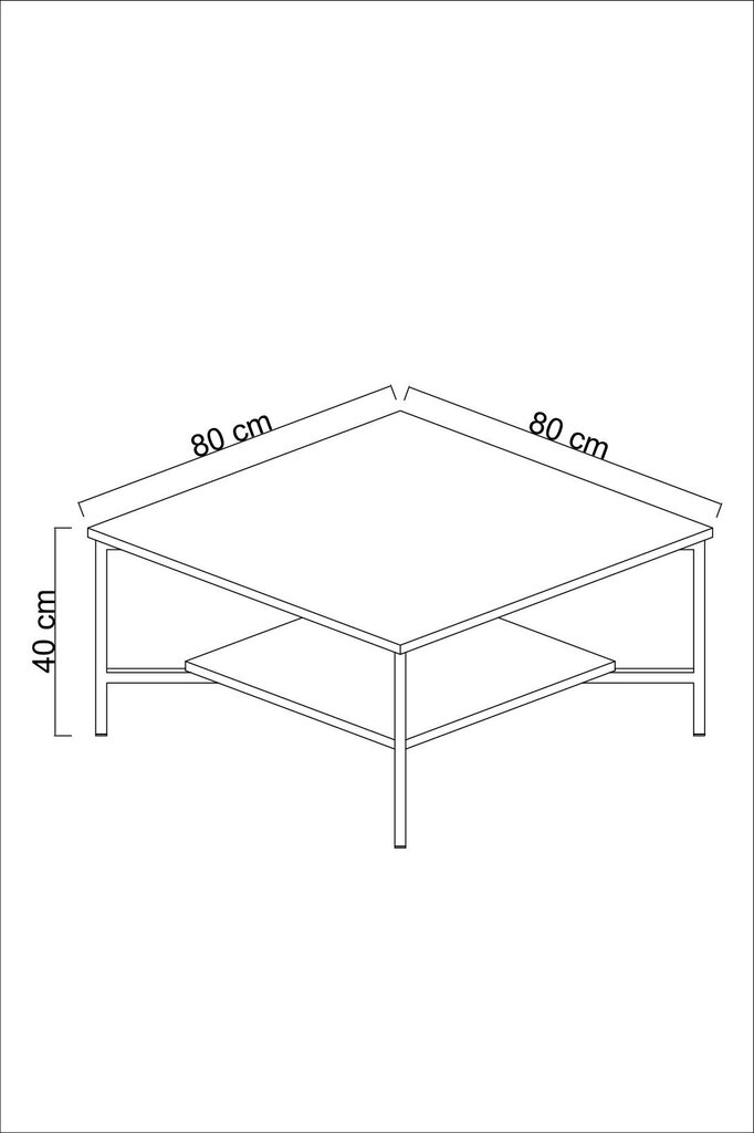 Sohvapöytä, Asir, 80 x 80 x 40 cm, ruskea hinta ja tiedot | Sohvapöydät | hobbyhall.fi