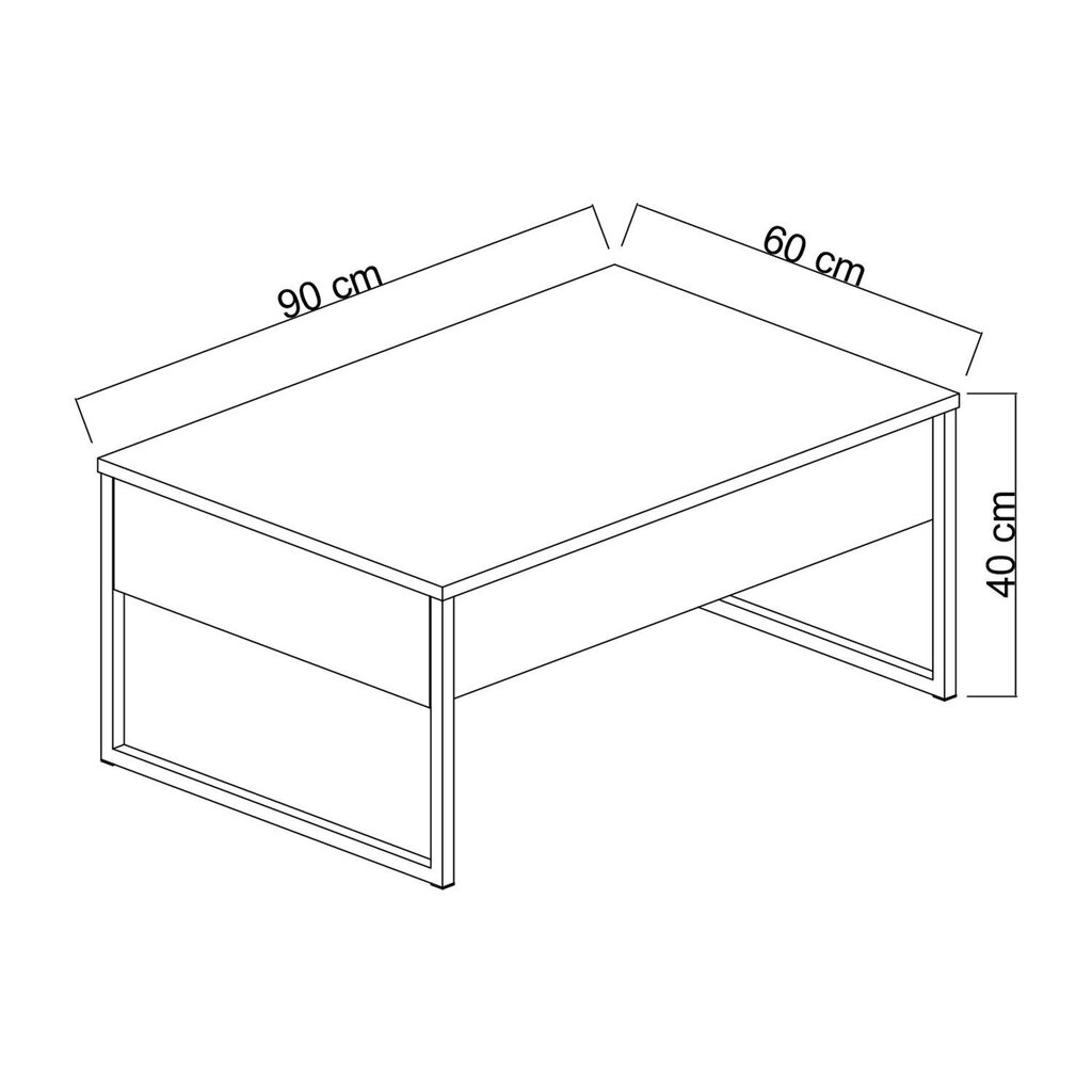 Sohvapöytä, Asir, 90 x 60 x 40 cm, ruskea hinta ja tiedot | Sohvapöydät | hobbyhall.fi