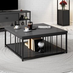 Sohvapöytä, Asir, 90 x 90 x 40 cm, musta hinta ja tiedot | Sohvapöydät | hobbyhall.fi
