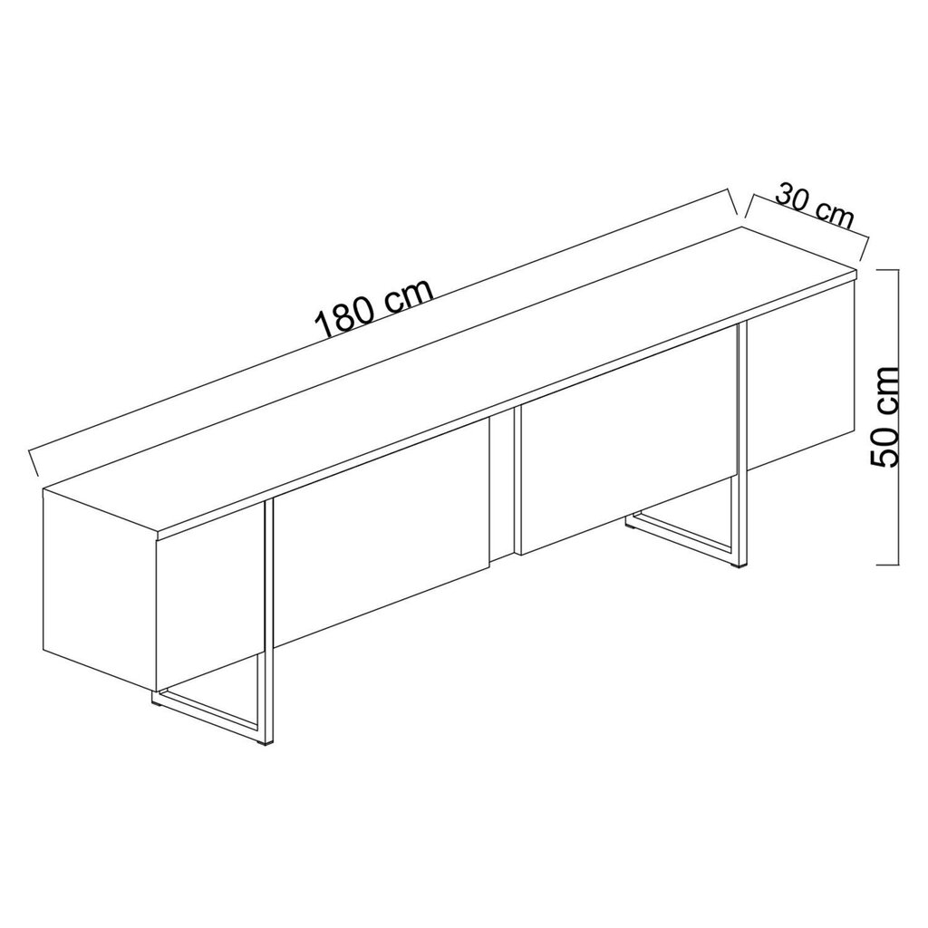 Olohuoneen kalustesarja, Asir, TV-teline 180 x 30 x 50 cm, sohvapöytä 90 x 60 x 40 cm, musta ja kultainen viimeistely hinta ja tiedot | TV- ja mediakalusteet | hobbyhall.fi