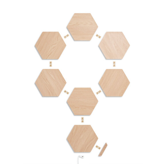 Nanoleaf Elements Wood Hexagons Starter Kit (7 panels) hinta ja tiedot | Seinävalaisimet | hobbyhall.fi