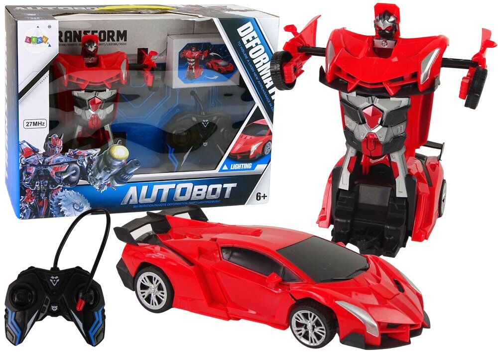 Kauko-ohjattava robotti - AutoBot urheiluauto, punainen hinta ja tiedot | Poikien lelut | hobbyhall.fi