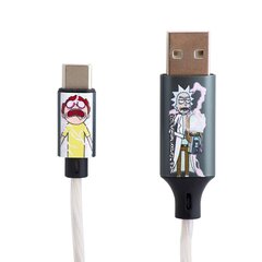 Valaistu latauskaapeli liitännöillä USB A-C, 1,2 m pitkä Rick and Morty hinta ja tiedot | Puhelinkaapelit | hobbyhall.fi