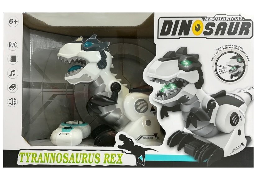 Kauko-ohjattava dinosaurus "T-Rex", valkoinen hinta ja tiedot | Poikien lelut | hobbyhall.fi