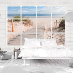 Valokuvatapetti - Window & beach 300x210 cm hinta ja tiedot | Valokuvatapetit | hobbyhall.fi