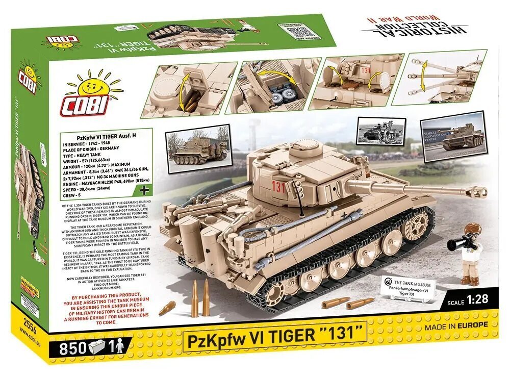 Tankin Rakennussetti Cobi Panzerkampfwagen Tiger 131 hinta ja tiedot | LEGOT ja rakennuslelut | hobbyhall.fi