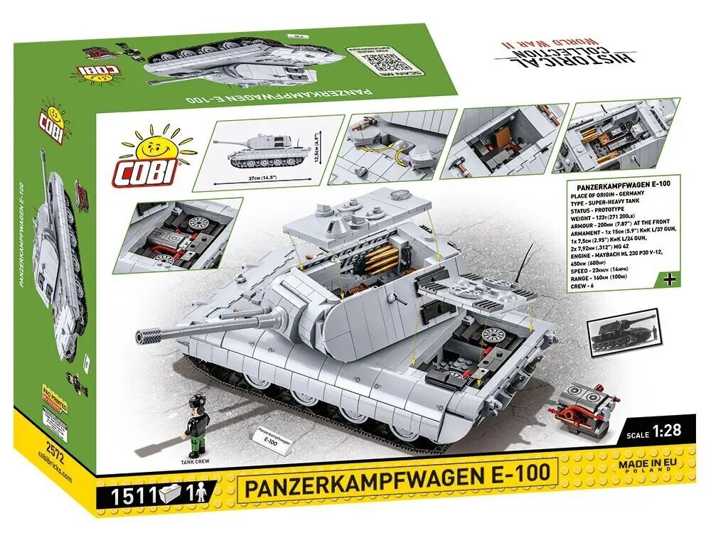 Rakennussetti Cobi tankki HC WWII Panzerkampfwagen E-100 hinta ja tiedot | LEGOT ja rakennuslelut | hobbyhall.fi