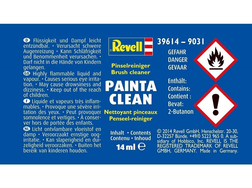 Revell - pensselin puhdistusaine 100ml, 39614 hinta ja tiedot | Taide- ja askartelutarvikkeet | hobbyhall.fi