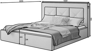 Sänky Cloe, 140x200 cm, beige hinta ja tiedot | Sängyt | hobbyhall.fi