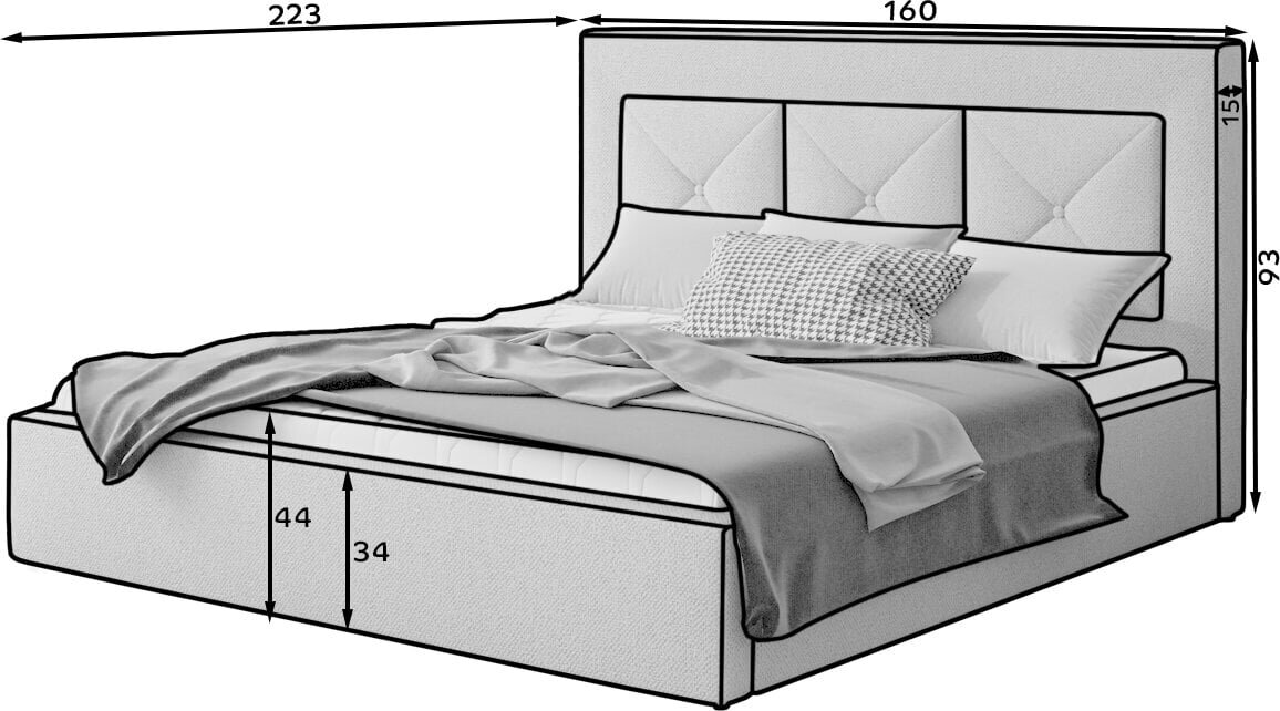 Sänky Cloe, 140x200 cm, ruskea hinta ja tiedot | Sängyt | hobbyhall.fi
