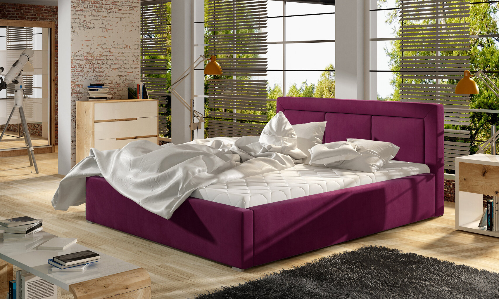 Sänky Belluno, 200x200 cm, violetti hinta ja tiedot | Sängyt | hobbyhall.fi