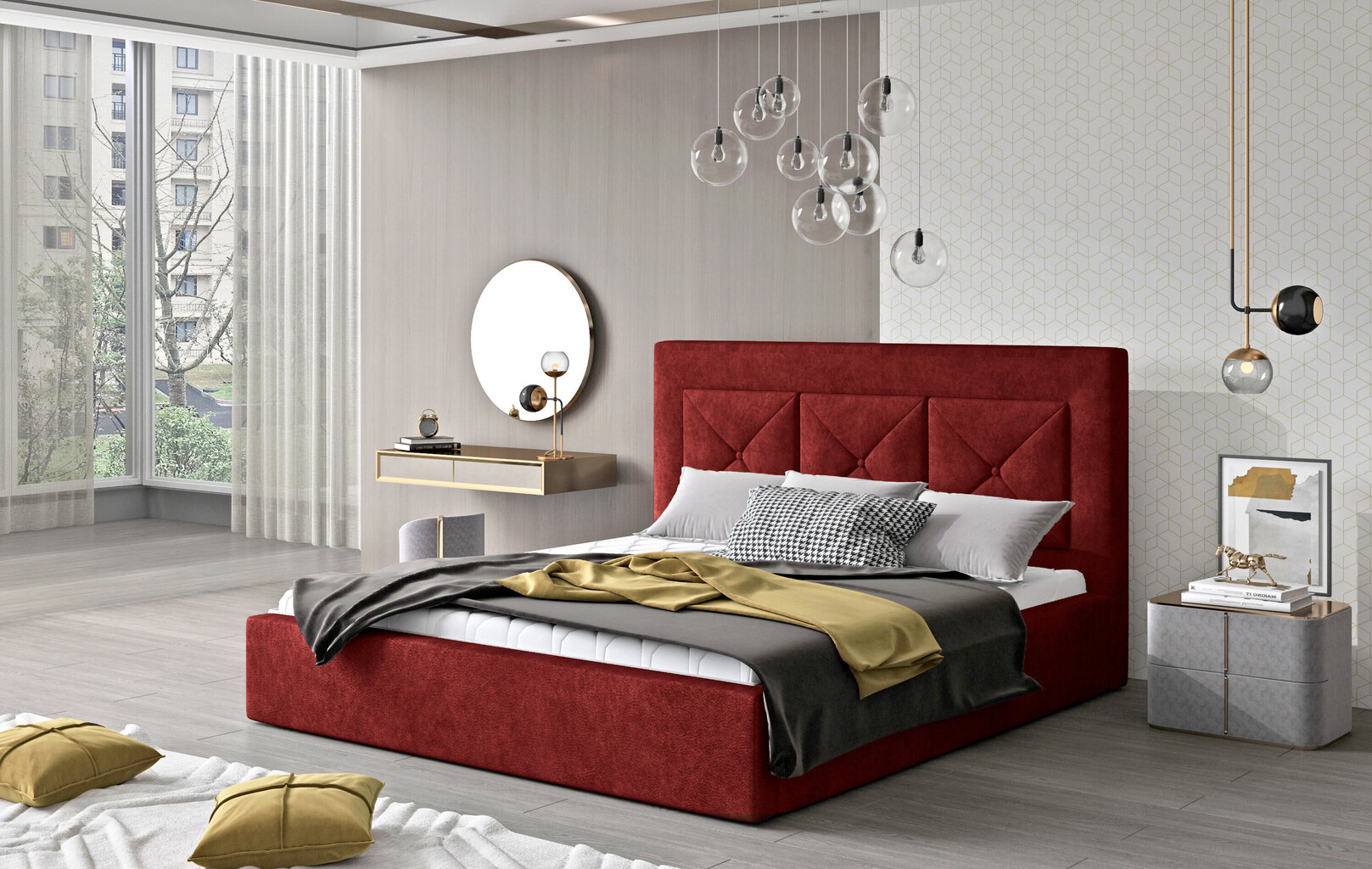 Sänky Cloe, 200x200 cm, punainen hinta ja tiedot | Sängyt | hobbyhall.fi