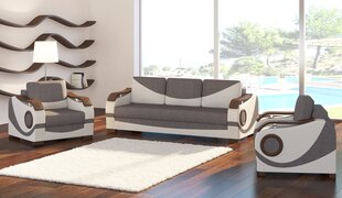 Sohva- ja nojatuolisarja Puerto 3+1+1, valkoinen/harmaa, 3 osaa hinta ja tiedot | Sohvaryhmät | hobbyhall.fi