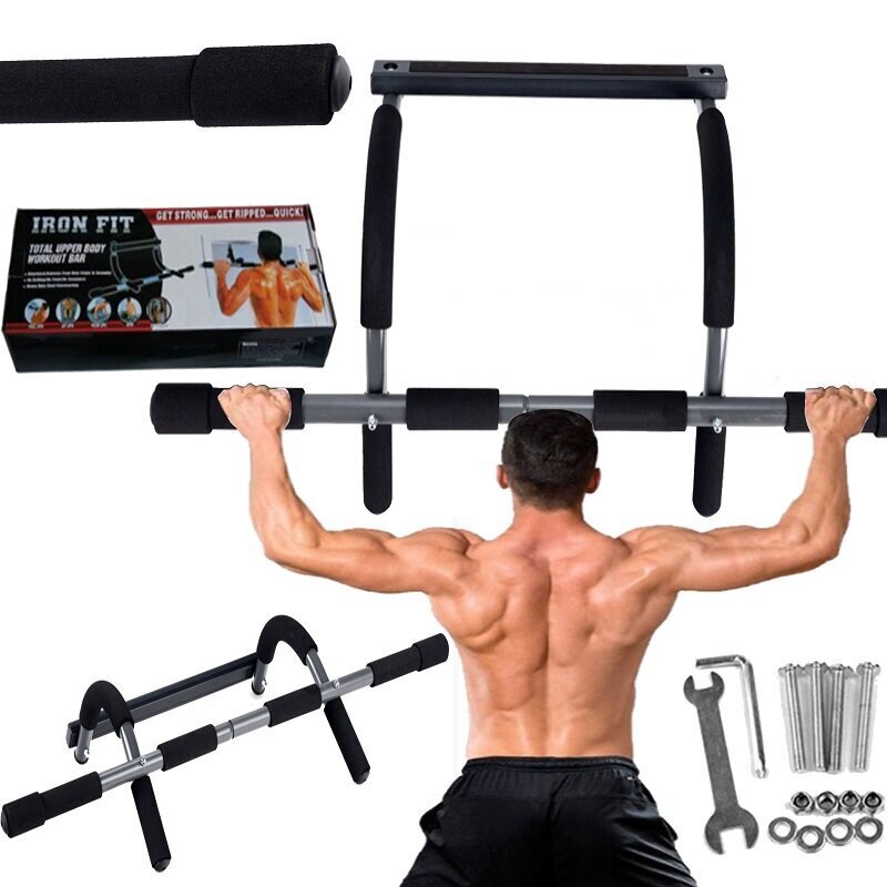 Monikäyttöinen push-up/pull-up tanko, 91 x 42 x 17 cm, musta hinta ja tiedot | Leuanvetotangot | hobbyhall.fi