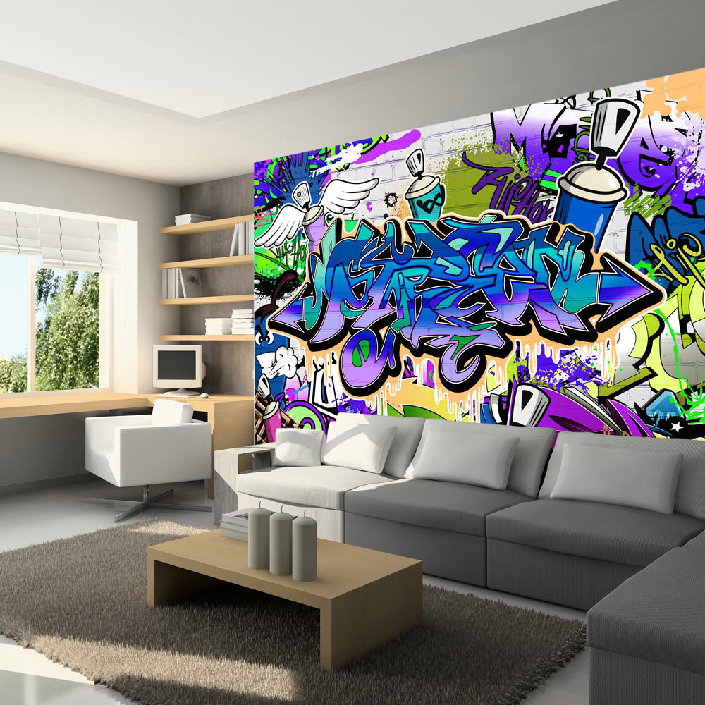 Valokuvatapetti - Graffiti: violet theme 250x175 cm hinta ja tiedot | Valokuvatapetit | hobbyhall.fi