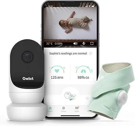 Liikkuva lastenvalvontalaite Owlet Monitor Duo Smart Sock 3 Cam 2 hinta ja tiedot | Itkuhälyttimet | hobbyhall.fi