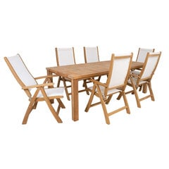 Ruokailuryhmä BALI-pöytä, 6 taitettavaa tuolia hinta ja tiedot | Puutarhakalusteet | hobbyhall.fi
