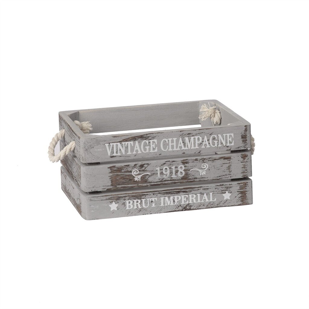 Puulaatikko VINTAGE-3, 23x17xH11cm, harmaa, köysikahvat hinta ja tiedot | Säilytyslaatikot ja -korit | hobbyhall.fi