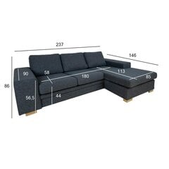 Corner sofa DAGMAR dark grey hinta ja tiedot | Kulmasohvat ja divaanisohvat | hobbyhall.fi