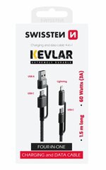 Swissten Kevlar 4in1 3A hinta ja tiedot | Puhelinkaapelit | hobbyhall.fi
