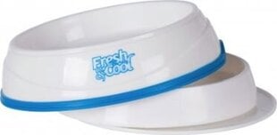 Kulho Trixie Cool Fresh, 1 l, 20 cm, valkoinen/sininen hinta ja tiedot | Ruokakupit ja ruokintatarvikkeet | hobbyhall.fi