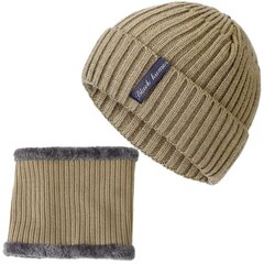 Hattu ja huivi setti S121, beige hinta ja tiedot | Miesten hatut, huivit ja käsineet | hobbyhall.fi