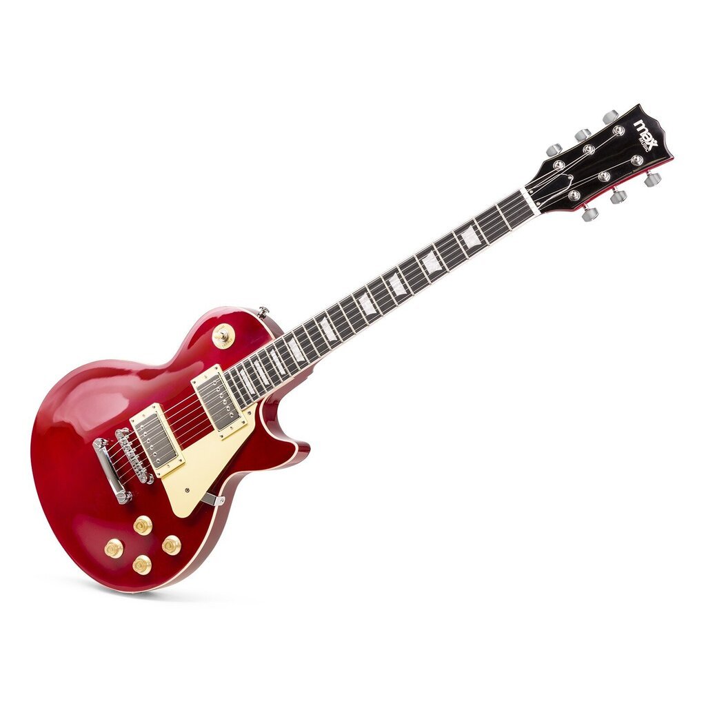 MAX GigKit Electric Guitar Pack LP Style Tummanpunainen hinta ja tiedot | Kitarat | hobbyhall.fi