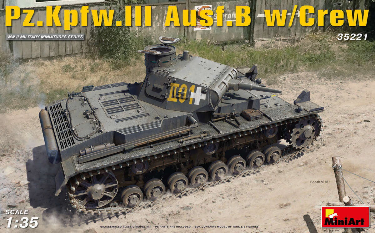 Liimattava malli MiniArt 35221 Pz.Kpfw.3 Ausf.B w/Crew 1/35 hinta ja tiedot | Koottavat pienoismallit | hobbyhall.fi