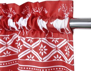 Jouluverho LinTimes, 132 cm x 38 cm, 1 kpl, punainen, kuviollinen hinta ja tiedot | Verhot | hobbyhall.fi
