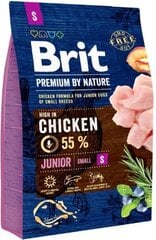 Brit Premium By Nature Junior S pienikokoisille koiranpennuille, kana, 3 kg. hinta ja tiedot | Brit Premium By Nature Lemmikit | hobbyhall.fi