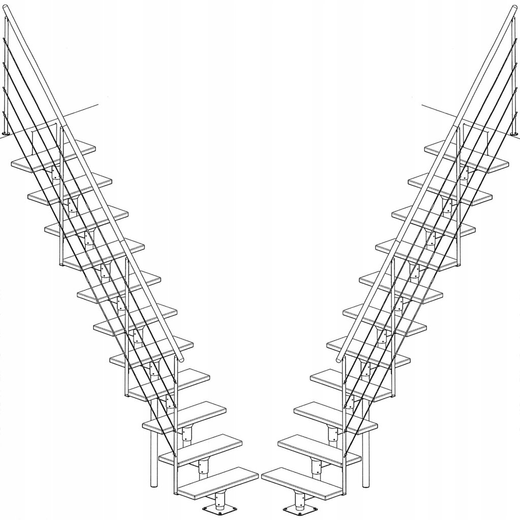 Modulaarinen portaikko BOSTON DOLLE, Antrasiitti / Pyökki. Korkeus 228-300 cm. hinta ja tiedot | Portaat | hobbyhall.fi