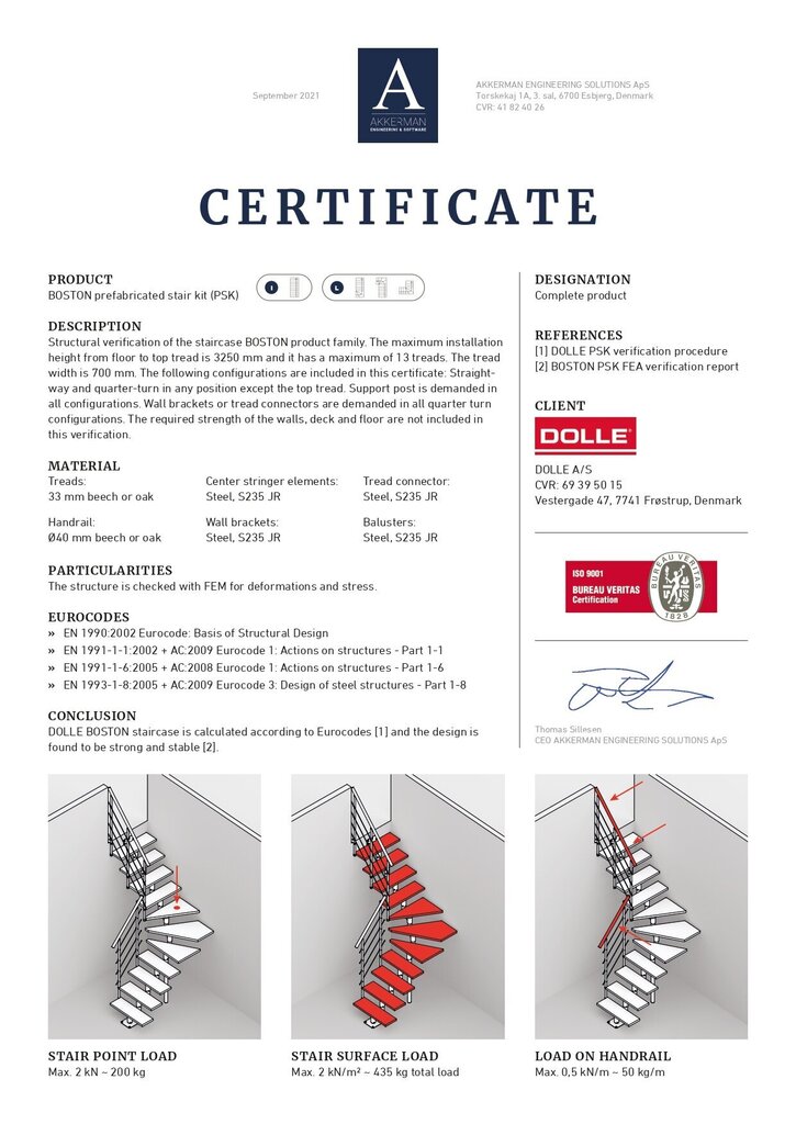 Modulaarinen portaikko BOSTON DOLLE, Antrasiitti / Pyökki. Korkeus 266-350 cm. hinta ja tiedot | Portaat | hobbyhall.fi