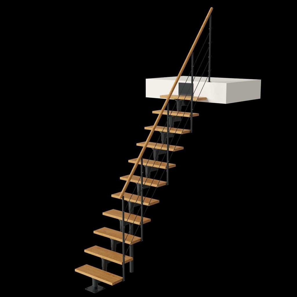 Modulaarinen portaikko BOSTON DOLLE, Antrasiitti / Pyökki. Korkeus 266-350 cm. hinta ja tiedot | Portaat | hobbyhall.fi