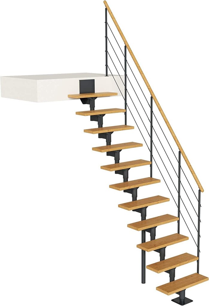 Modulaarinen portaikko BOSTON DOLLE, Antrasiitti / Pyökki. Korkeus 266-350 cm. hinta ja tiedot | Portaat | hobbyhall.fi