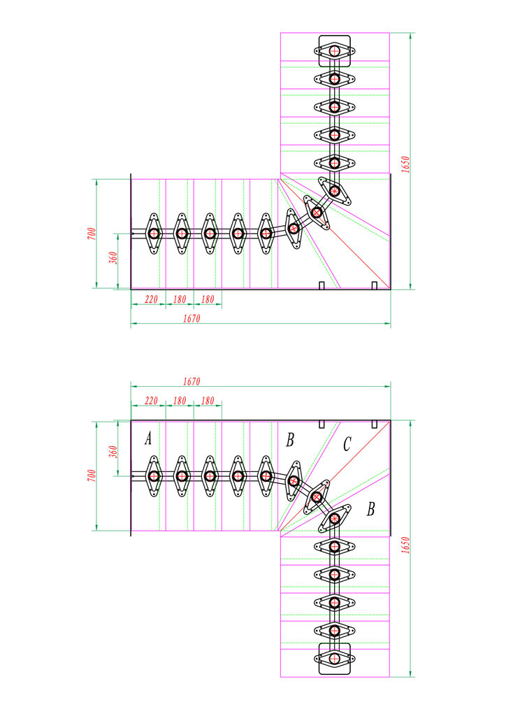 Modulaarinen portaikko BOSTON DOLLE, Antrasiitti 1/4 Pyökki. Korkeus 266-350 cm. hinta ja tiedot | Portaat | hobbyhall.fi