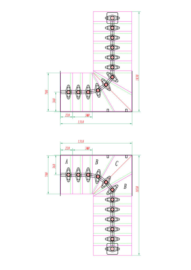 Modulaarinen portaikko BOSTON DOLLE,Valkoinen 1/4 Pyökki. Korkeus 247-325 cm. hinta ja tiedot | Portaat | hobbyhall.fi