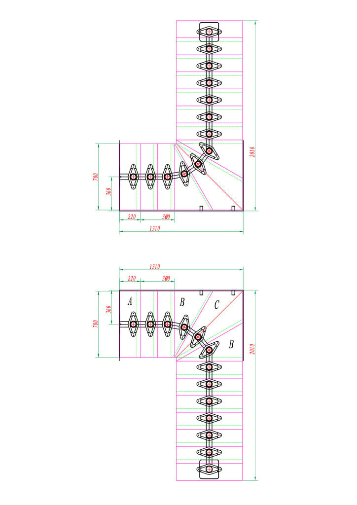 Modulaarinen portaikko BOSTON DOLLE, Valkoinen 1/4 Pyökki. Korkeus 266-350 cm. hinta ja tiedot | Portaat | hobbyhall.fi