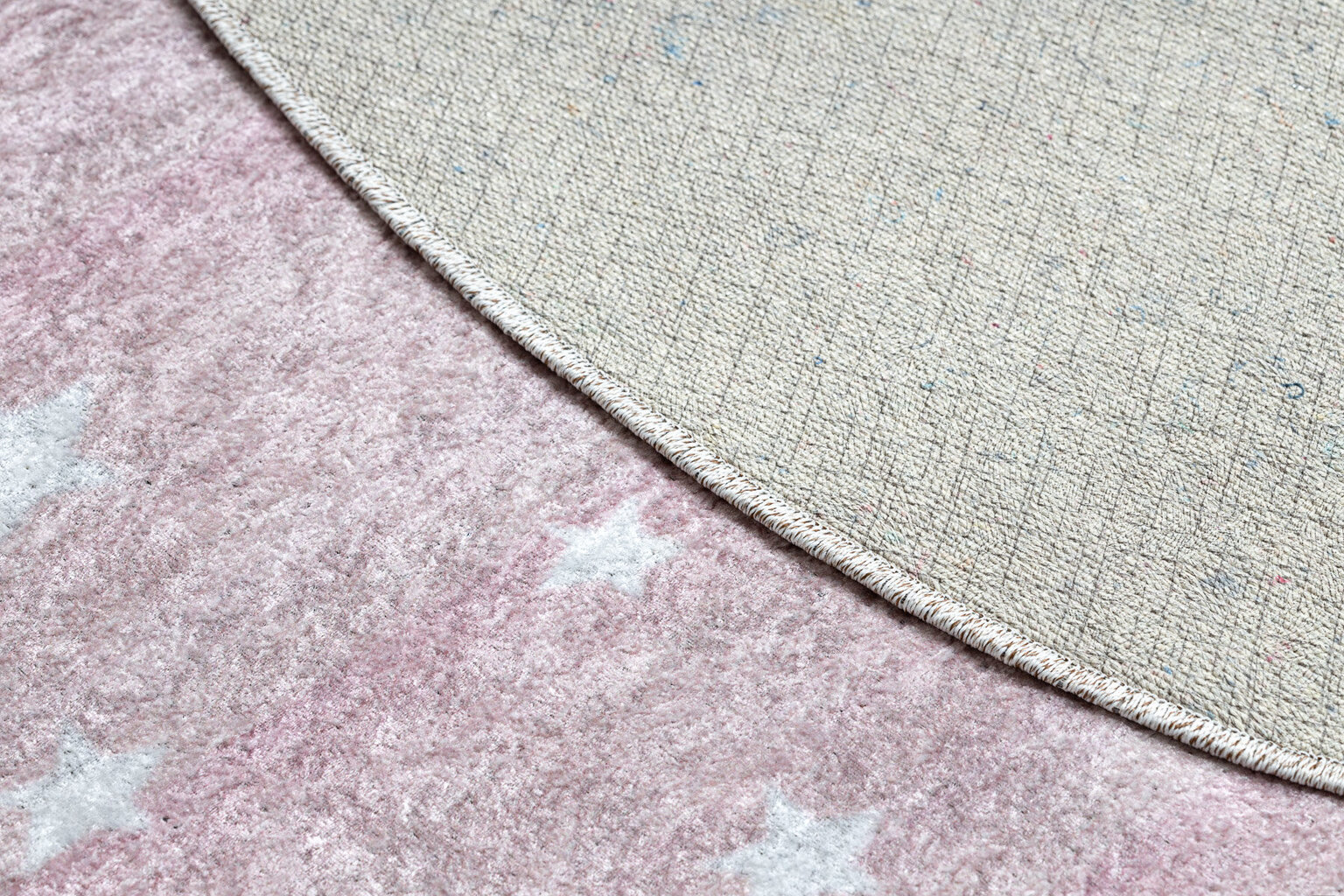JUNIOR 51549.802 ympyrä matto, kruunu, lapsille liukumaton - vaaleanpunainen hinta ja tiedot | Isot matot | hobbyhall.fi