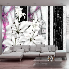 Valokuvatapetti - Crying lilies on purple marble 100x70 cm hinta ja tiedot | Valokuvatapetit | hobbyhall.fi