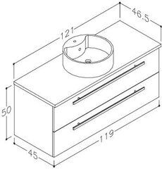 Allaskaappi RB Bathroom Serena pesualtaalla 120 cm, ruskea hinta ja tiedot | RB bathroom Huonekalut ja sisustus | hobbyhall.fi