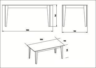 Ruokapöytä Kalune Design Lorenz, ruskea/musta hinta ja tiedot | Ruokapöydät | hobbyhall.fi